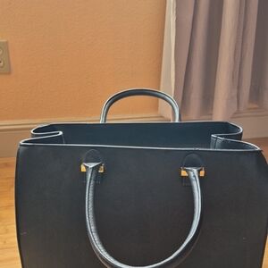 H&M Black Tote Bag with Gold Accents